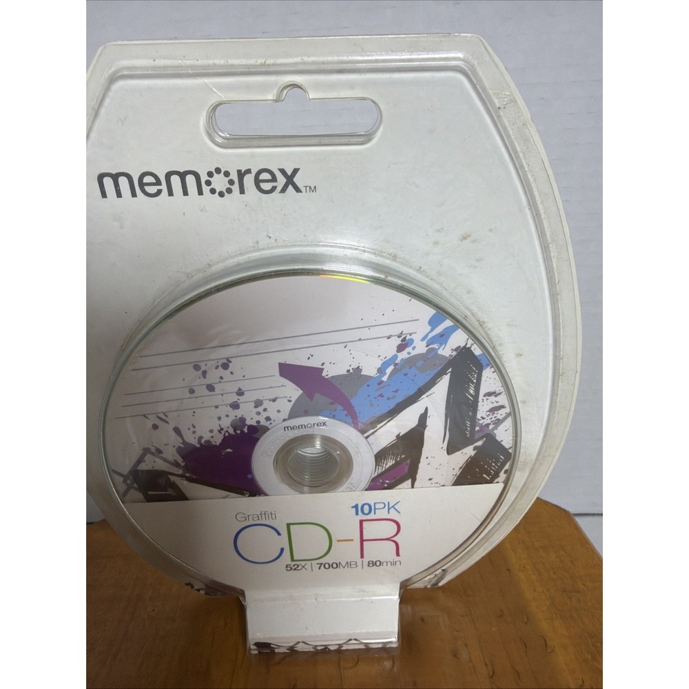 Memorex Graffiti 10‎ Pack CD-R 52X 700 MB 80 min Blank CD New Sealed